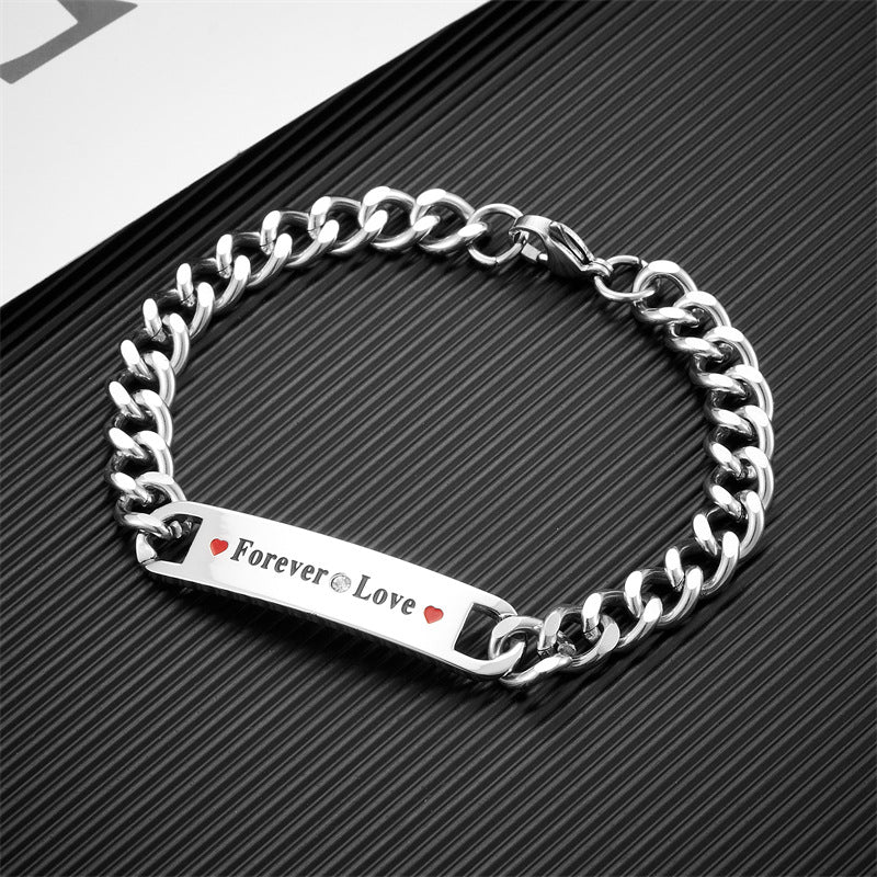 Men's Medical Logo Titanium Steel Simple Stylish Bracelets