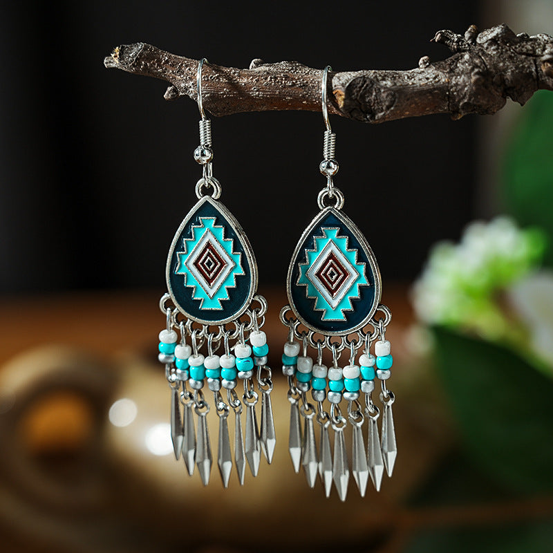 Chinese Style Beaded Personalized Ethnic Bohemian Earrings