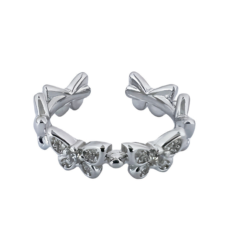 Butterfly Full Diamond Open-end Zircon Cold Rings