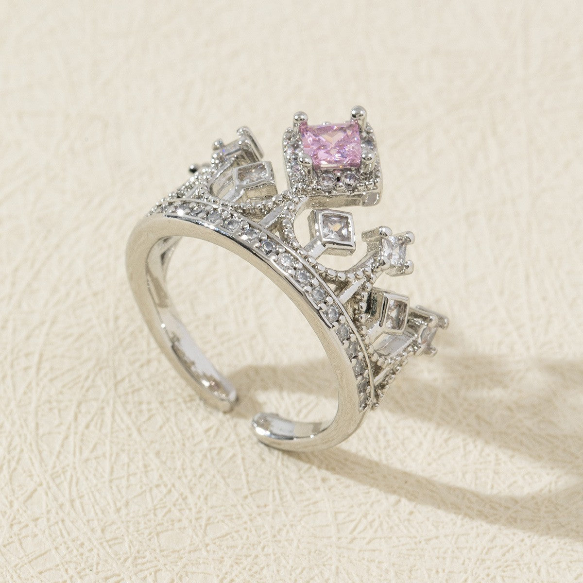 Cute Open Fashion Zircon Female Simple Ring