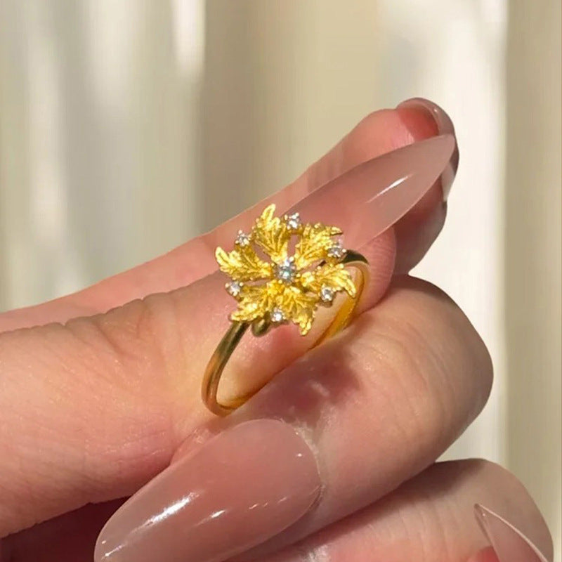 Women's Flower For Light Luxury Exquisite High Sense Index Finger Ring