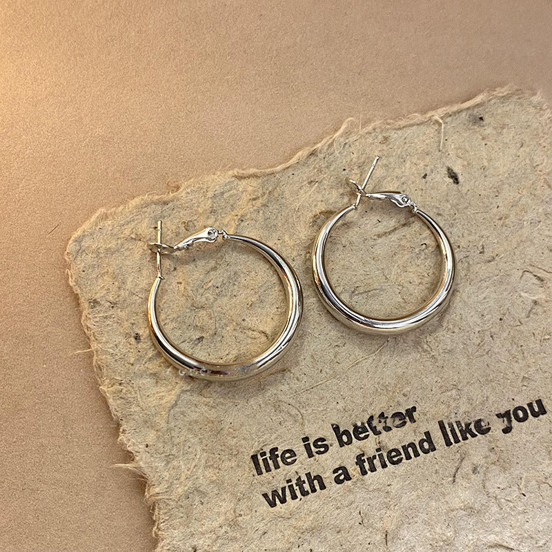 Sier Needle Exaggerated Round Simple Fashion Personalized Cold Style Ear Bracelets