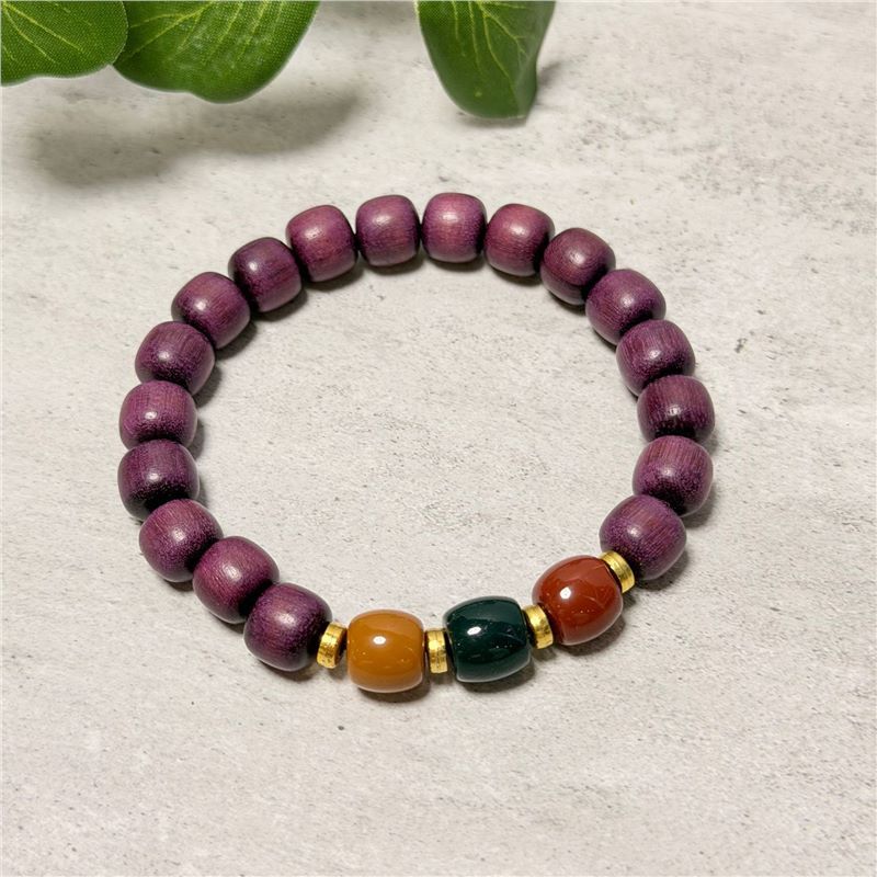 Women's & Men's Gold Sandalwood Hand-held Chain Buddha Prayer Beads String Plate Crafts Bracelet