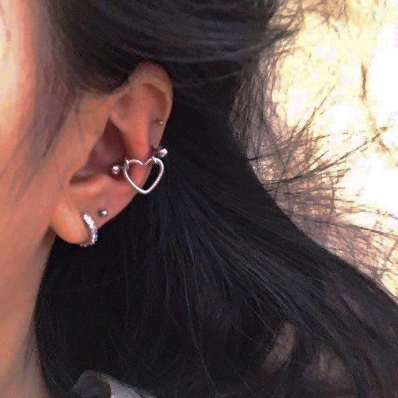 Body Piercing Love Ear Bone Screw Twist Earrings