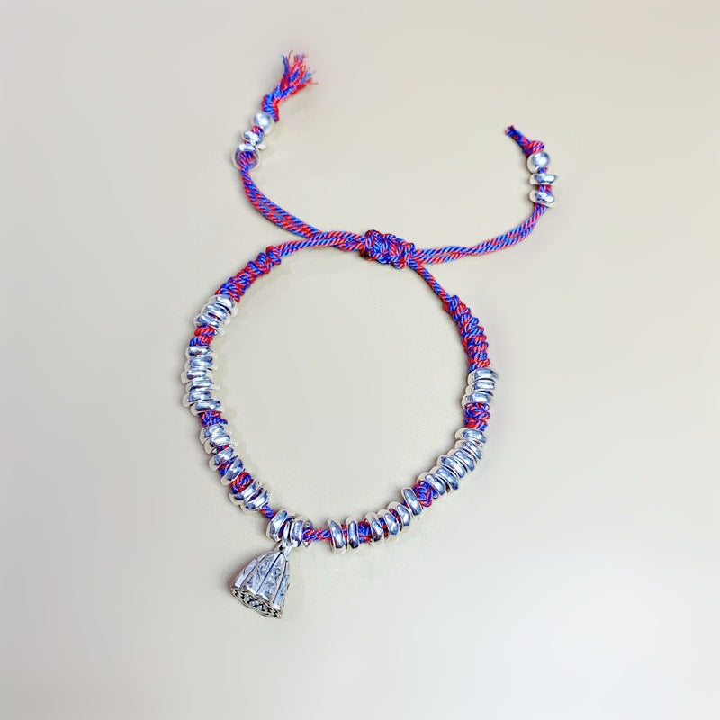 Elephant Wrist Chain Purple Yellow String Bracelets