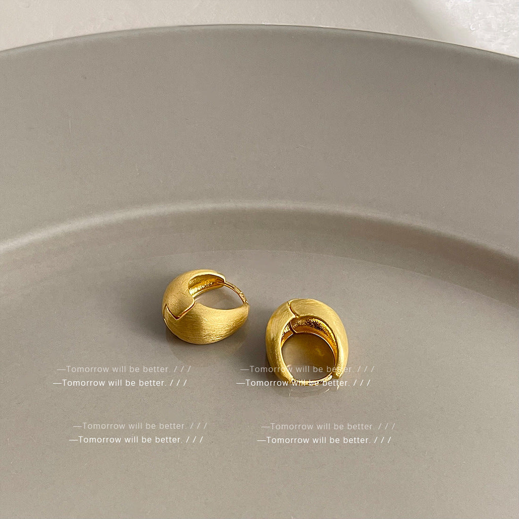 Matte Texture Geometric Female Niche Fashion Earrings