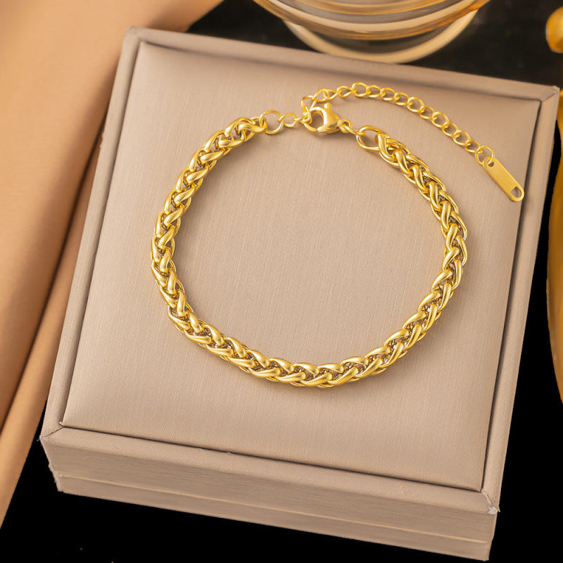 Titanium Steel Female Gold Fashion Light Luxury High Bracelets