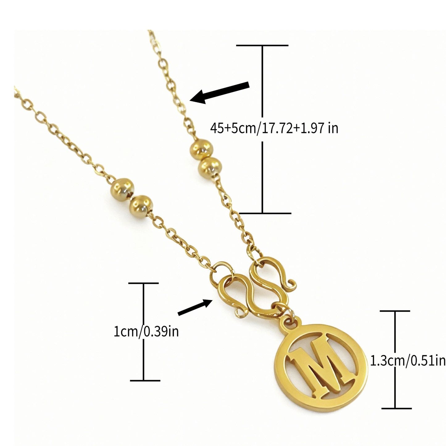 Women's Personalized Stainless Steel Letters Gold-plated Sier Necklace