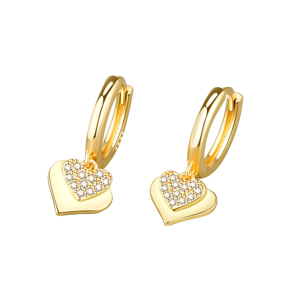 Heart Sweet Lady Style French Ear Clip Trendy Affordable Luxury Stud Earrings