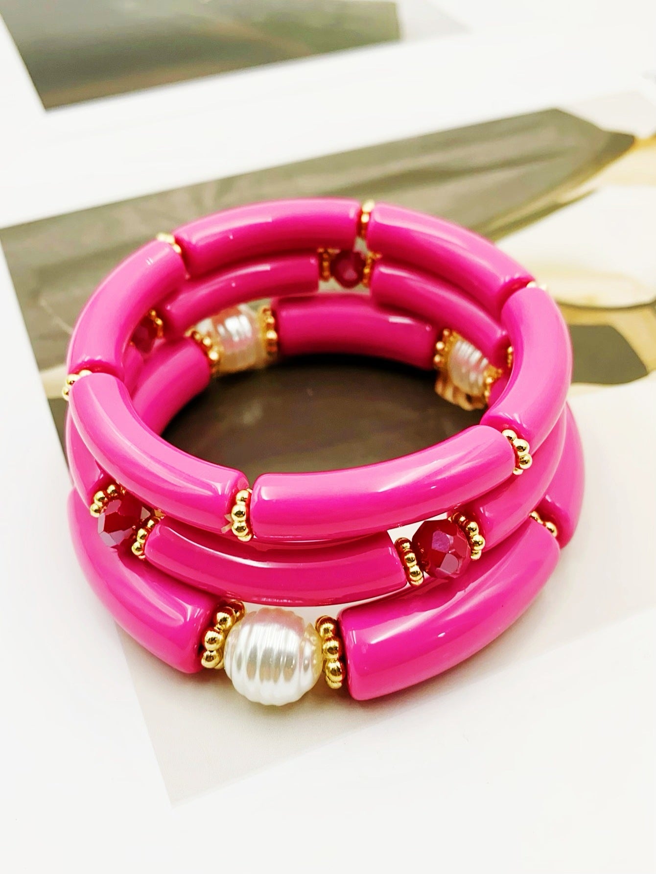 Fashion Simple Acrylic Beaded Ladies Elbow Bracelets