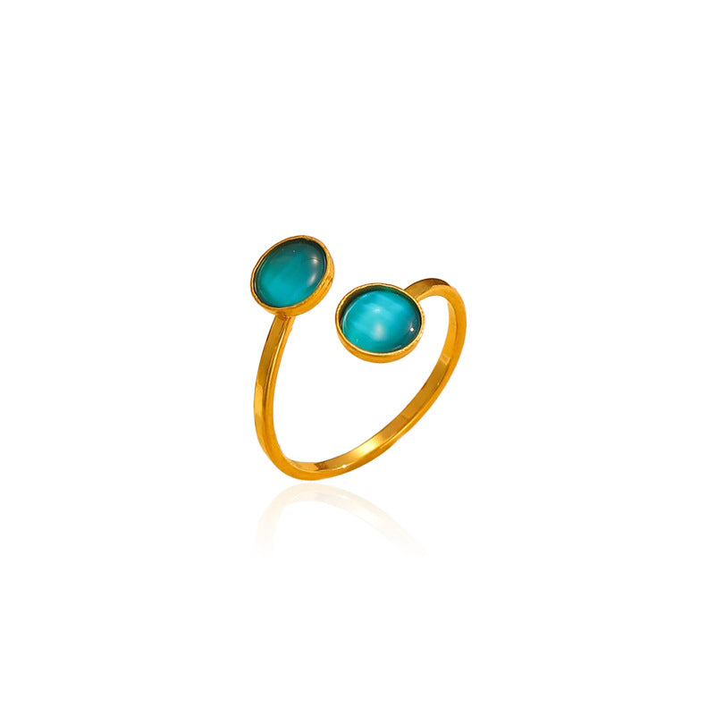 Female Stainless Steel Simple Couple Titanium Open-end Personality Ring