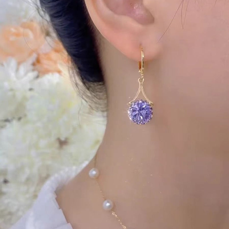 Women's Purple Droplet Simple Elegant Fashionable Light Luxury Rings