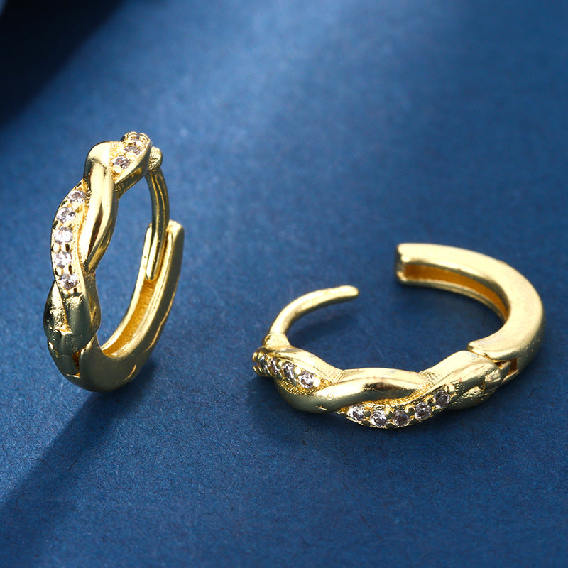 Sleep Ear Clip Cold Wind High-grade Zircon Earrings