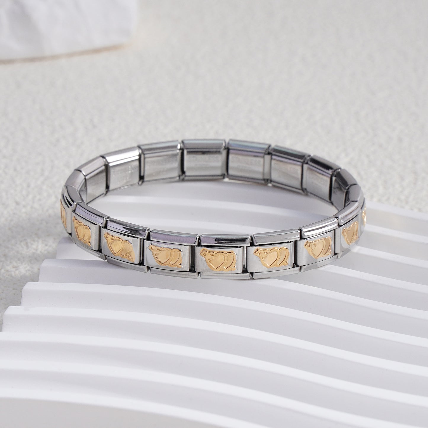 Innovative Classic Module Gold-plated Pattern Stainless Bracelets