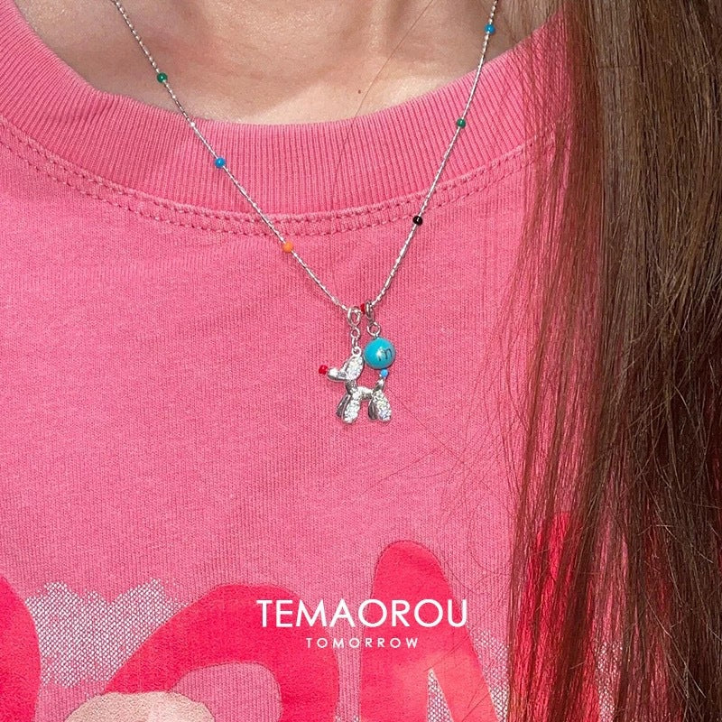 Glaze Beaded Female Cute Apple Czech Beads Necklaces