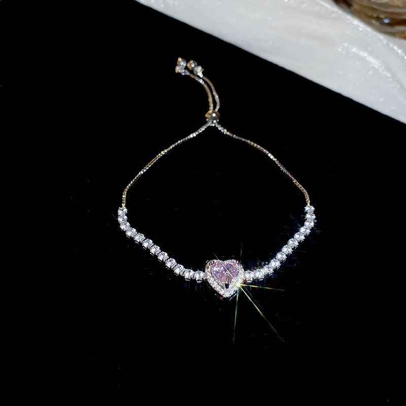 Sweet Pink Zircon Korean Artsy Light Bracelet