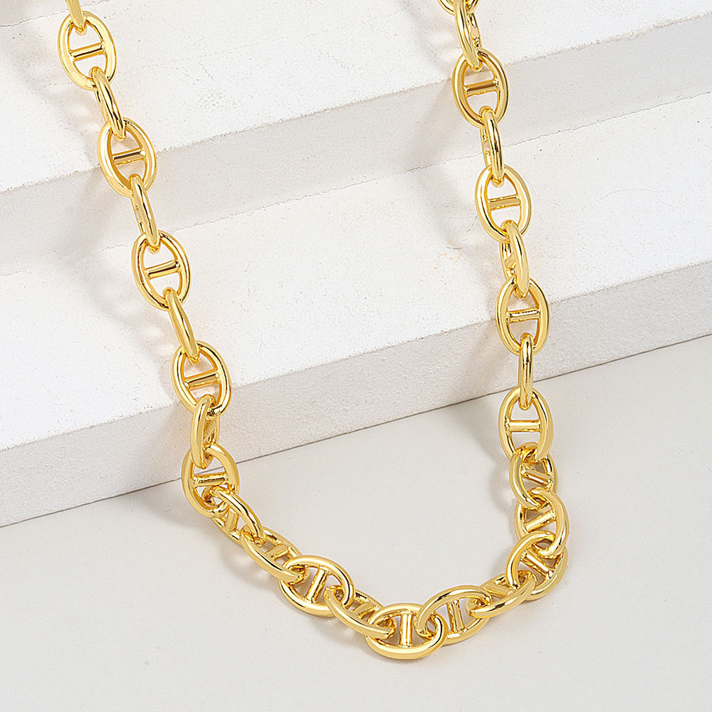 Women's Hip Hop O-shaped Chain Buckle Personality Metal Necklaces