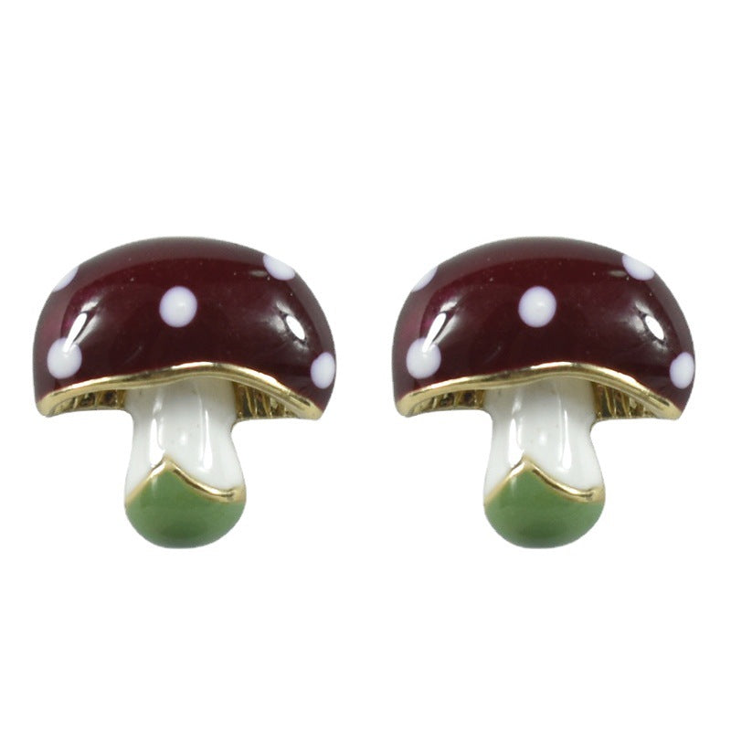 Personalized Summer Mushroom Shape Ear Pastoral Style Female Fresh Stud Earrings