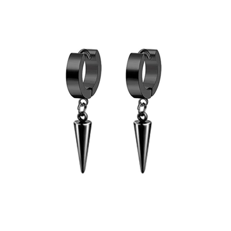 Women's & Men's Personalized Pointed Tapered Titanium Steel Retro Simple Earrings