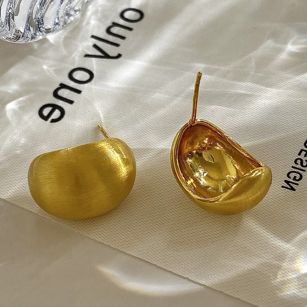 Brushed Light Luxury Fashionable Elegant Flat Earrings