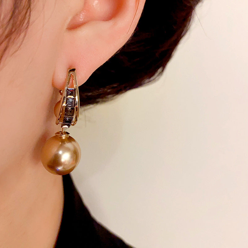 Pearl Zircon Luxury Exquisite Elegant Gentle Temperament Ear Buckle