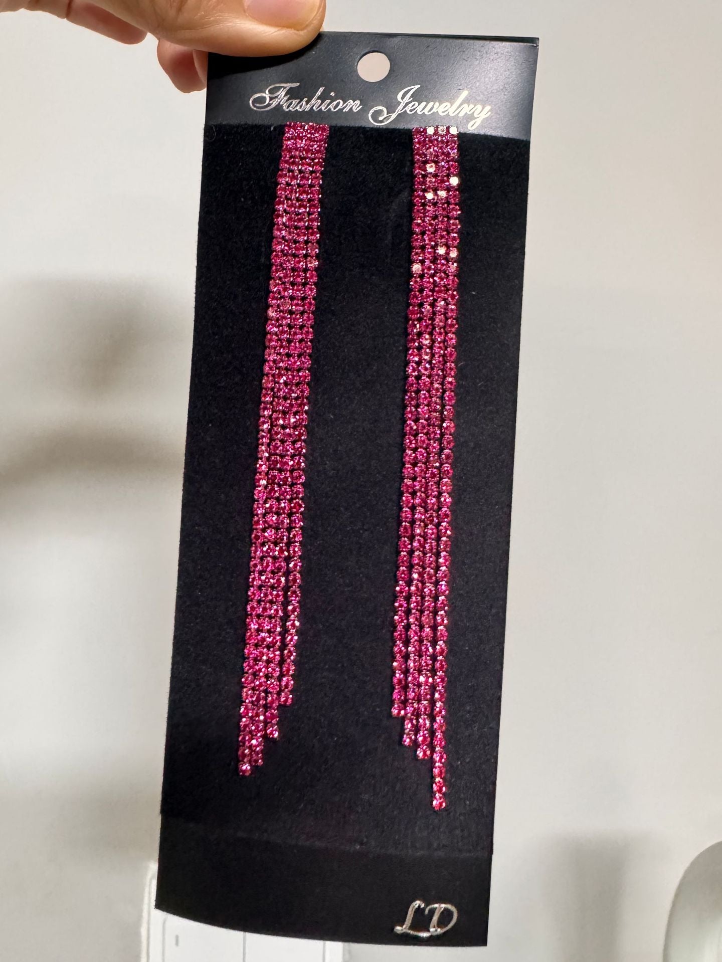 Sparkling Full Rhinestone Long Fringe Female Earrings