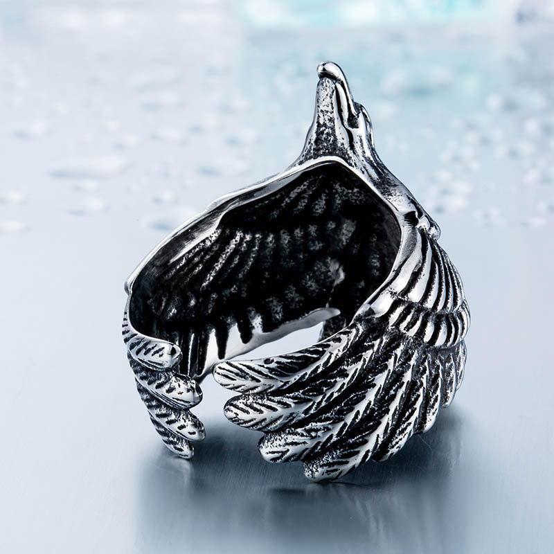 Men's Stainless Steel Vintage Flying Eagle Fashion Ring