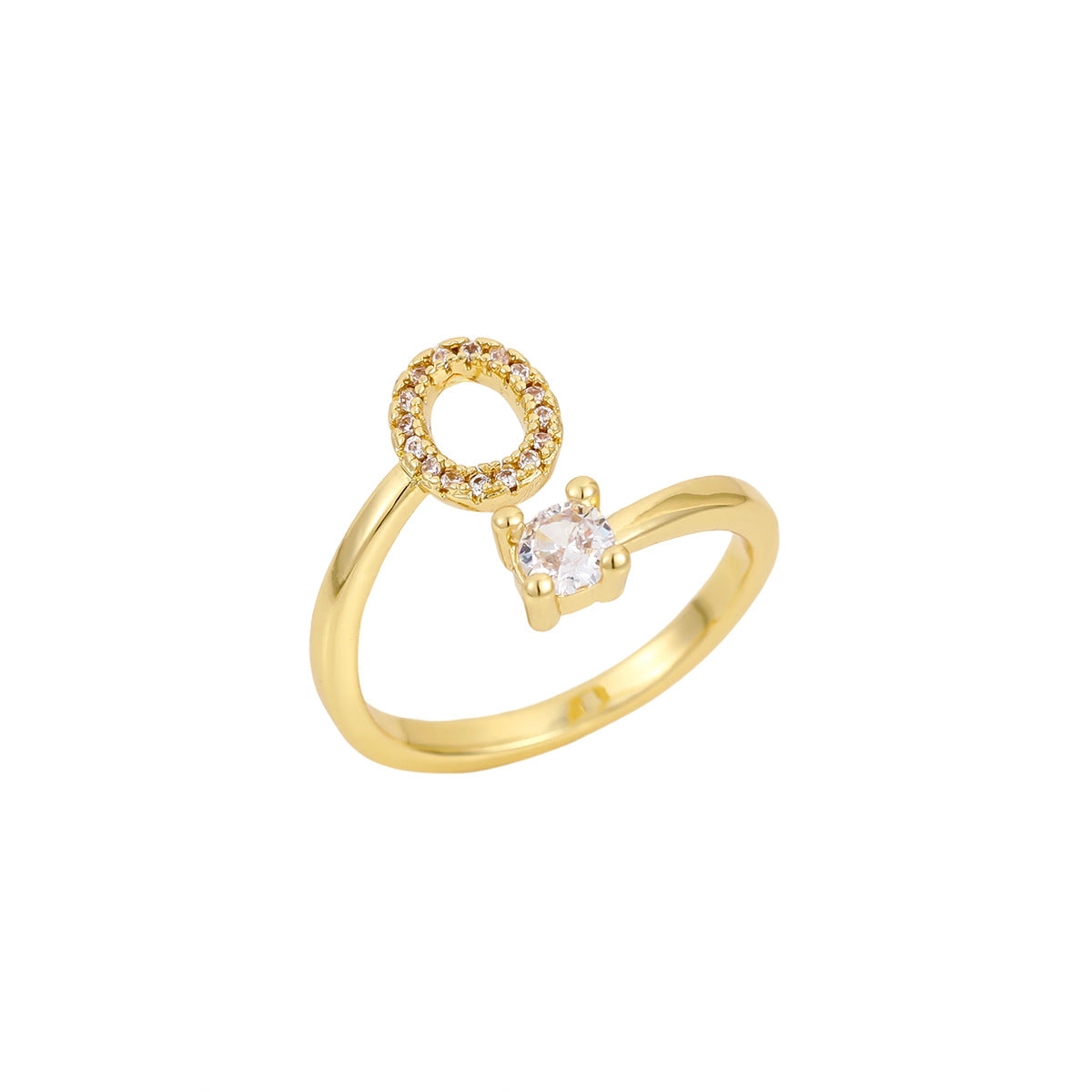 Gold Letter Open Male Female Personality Rings