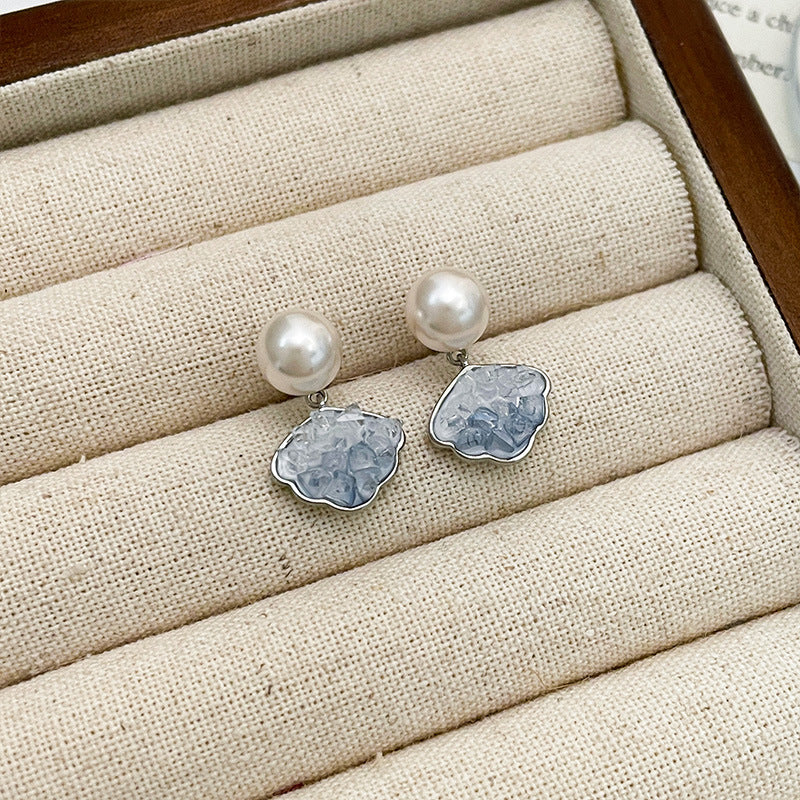 Women's Pearl Sier Needle High Sense Minority Design Sweet Rings