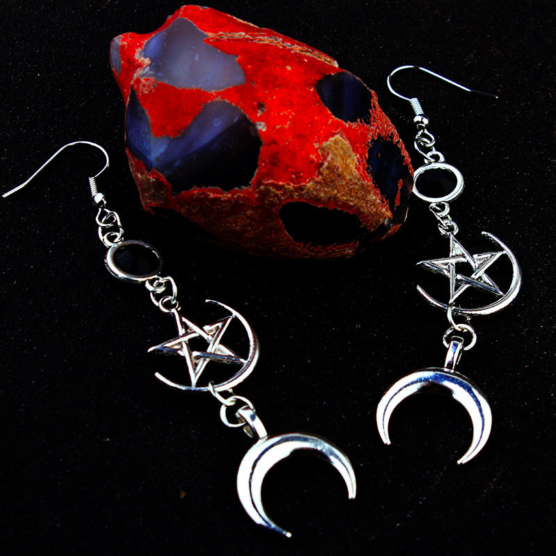 Hot Gothic Magic Pentagram Pagan Black Rings
