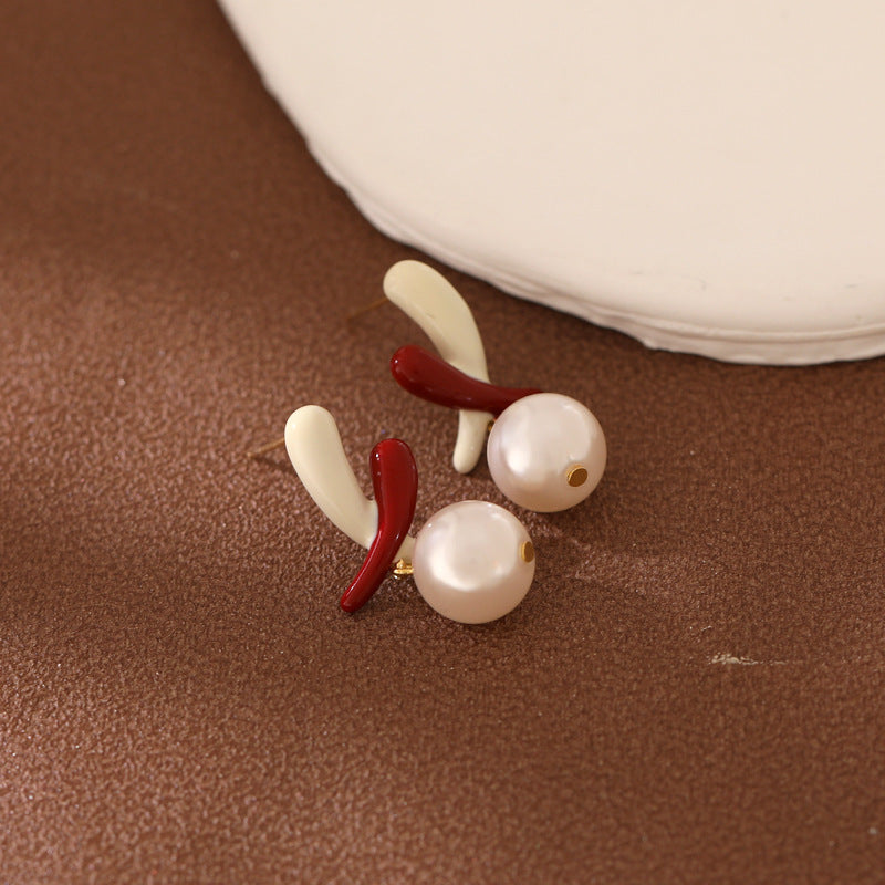 Pearl Eardrops Gentle High-grade Design Ear Earrings