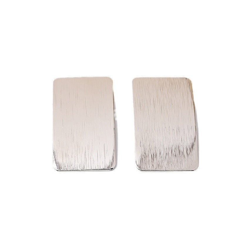 Women's Fashion Exaggerated Metal Texture Vintage Geometry Rectangle Earrings