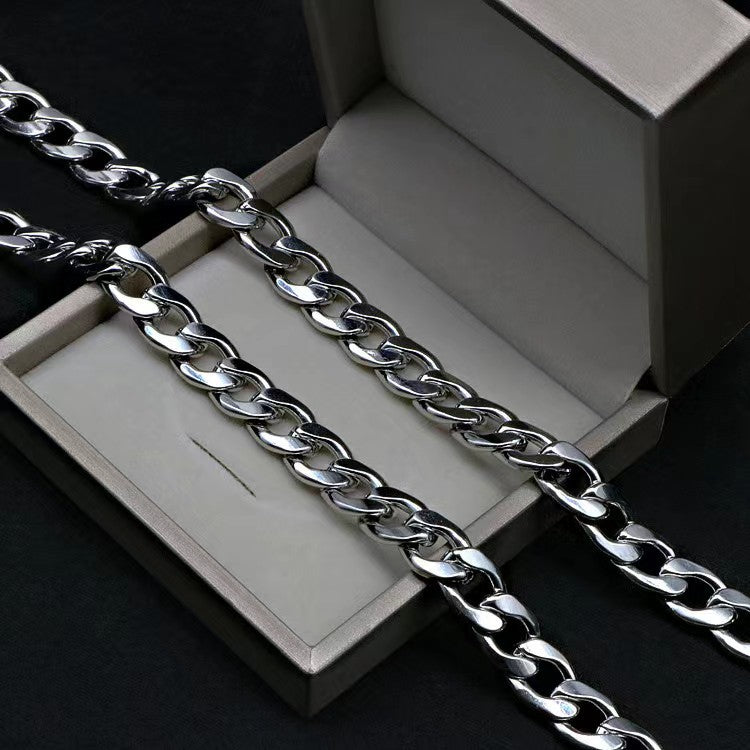 Stainless Steel Titanium Cuban Link Chain Necklaces