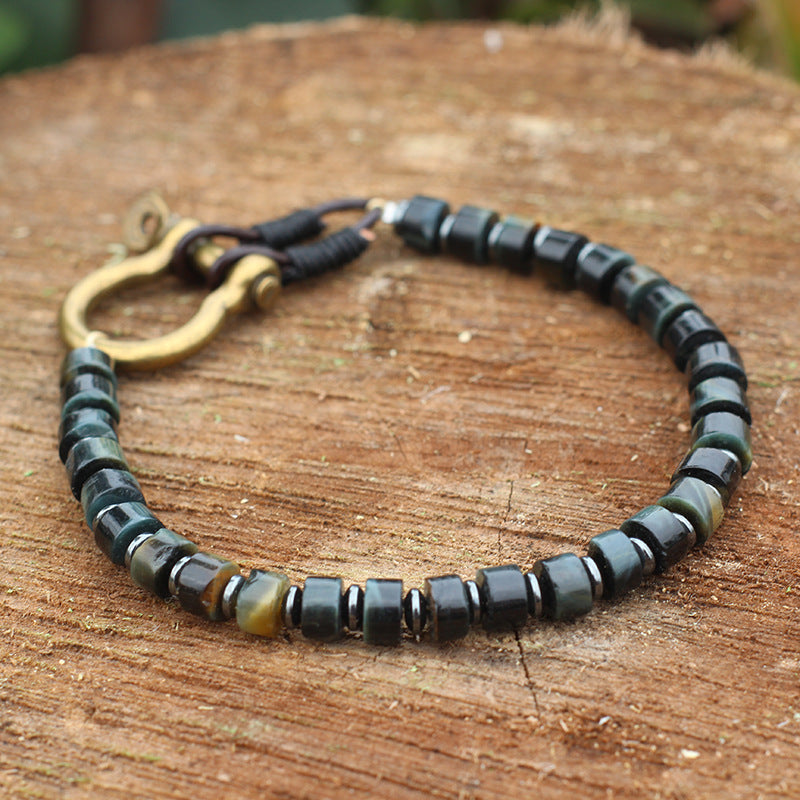 Women's & Men's Turquoise Retro Vachette Clasp Bohemian Niche Bracelet