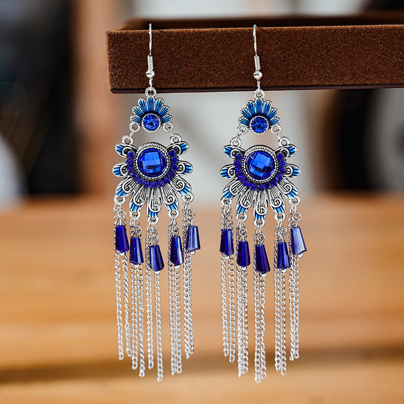 Chinese Style Crystal Long Chain Alloy Your Earrings