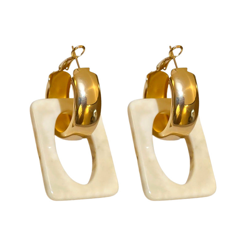 Women's Round Geometric Blooming Resin Retro Easy Earrings