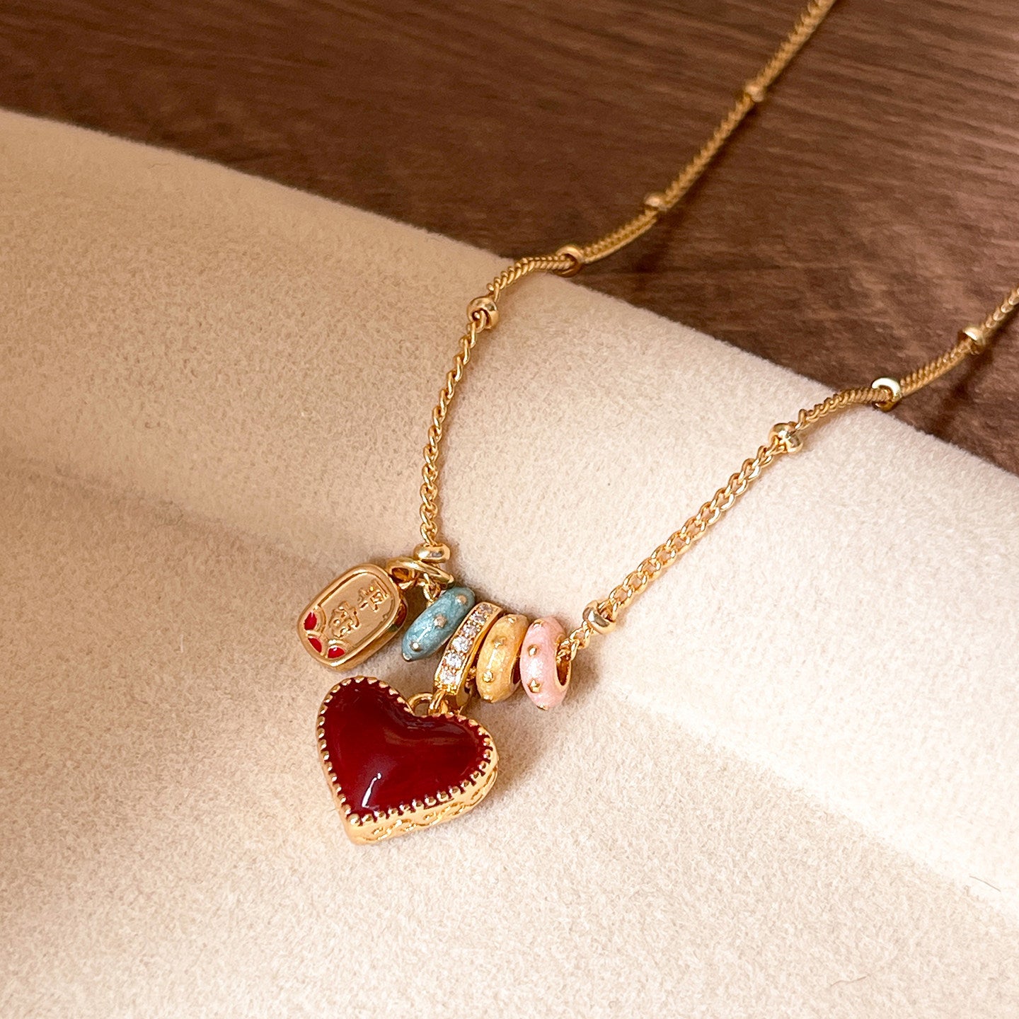 Women's Double-sided Oil Dripping Heart Affordable Luxury Fashion Elegant Graceful Necklaces