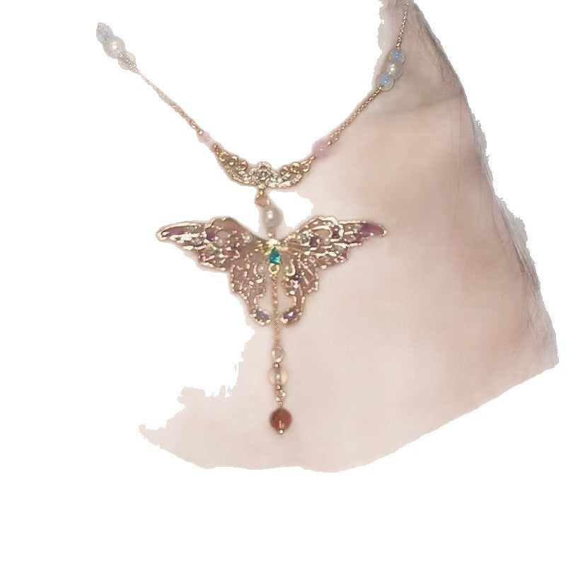 Sweet Cool Hot Butterfly Tassel Female Punk Retro Necklet Necklaces