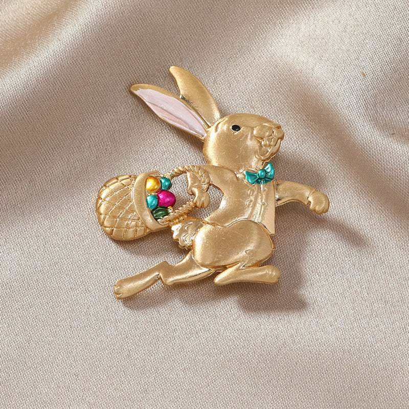 Rabbit Brooch Retro Animal Pin Cute Female Bag Brooches