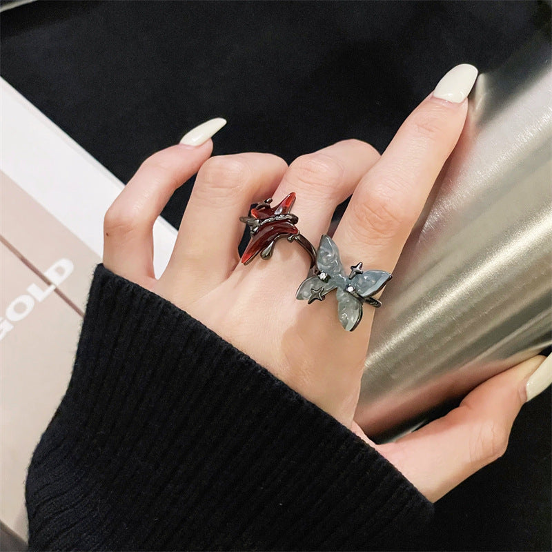 Open Butterfly Index Finger Design Temperamental Rings