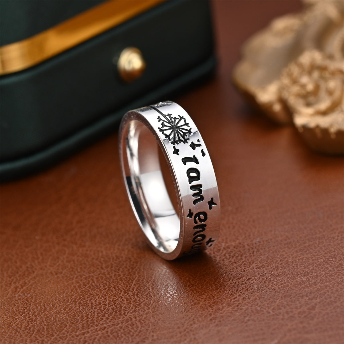 Beautiful Fashion Sier-plated Dandelion Inspirational Couple Rings