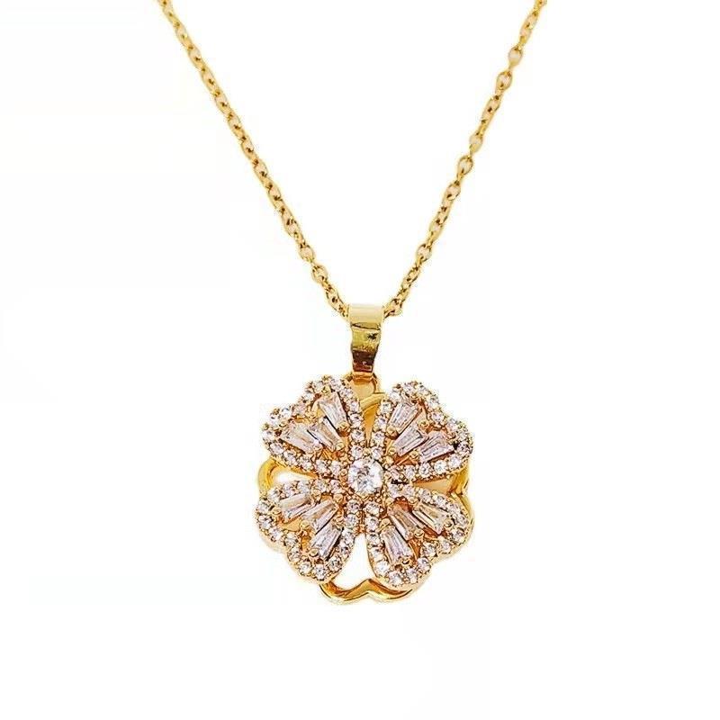 Women's Zircon Titanium Steel Cold Style High-grade Copper Necklace