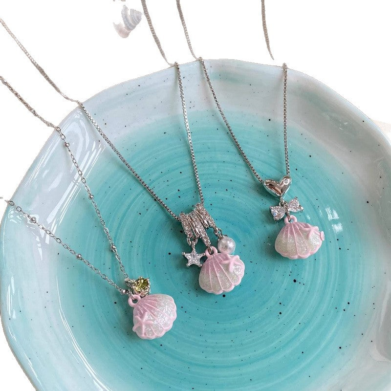 Pearl Oil Dripping Shell Light Luxury High-grade Sense Niche Sweet Necklace