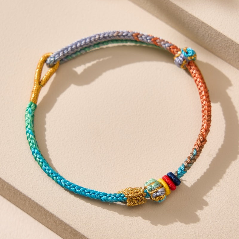 Women's & Men's Seven Braid Rope Successfully Landed Gold List Title Wearable Dragon Bracelet