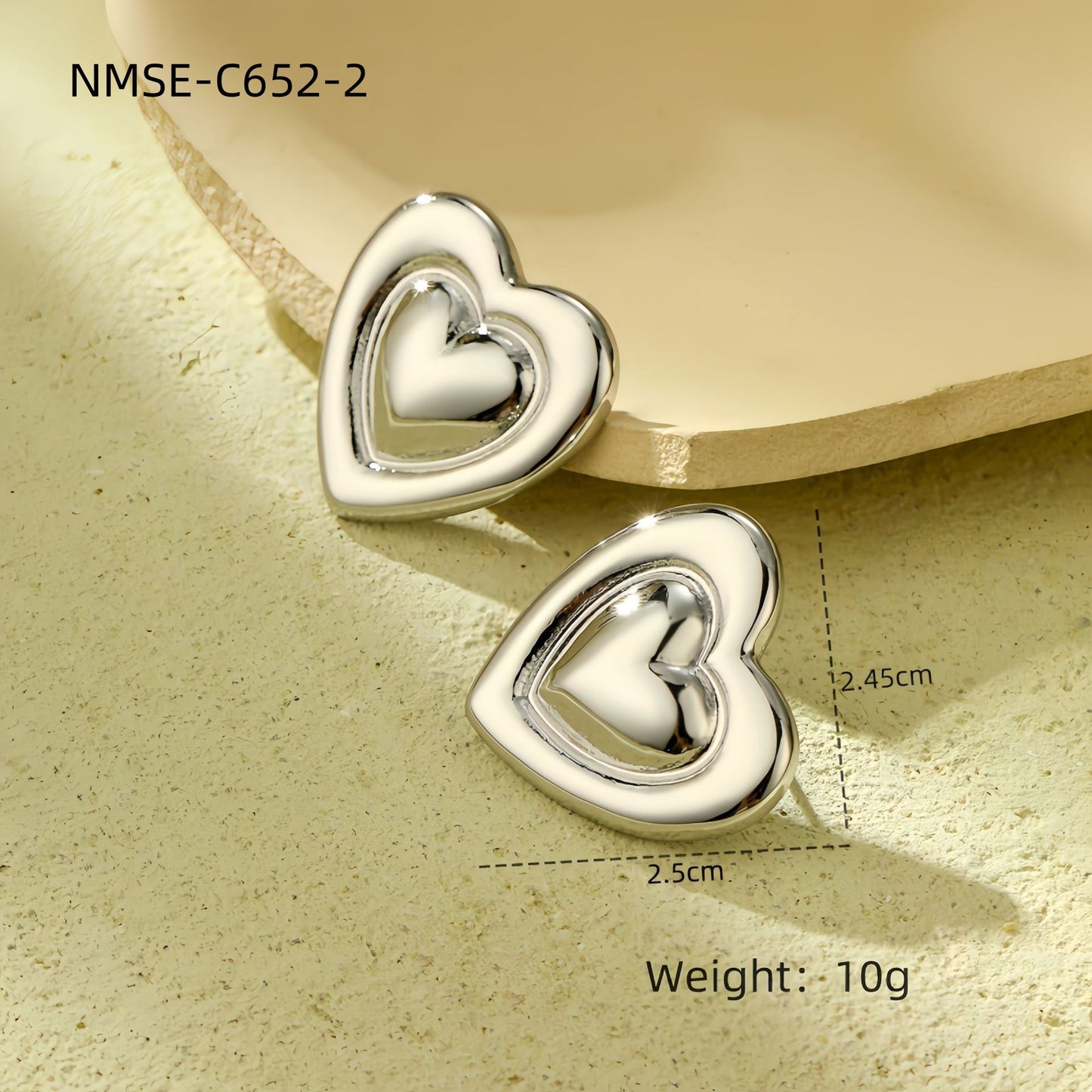 Square Titanium Steel Five-pointed Star High-grade Earrings