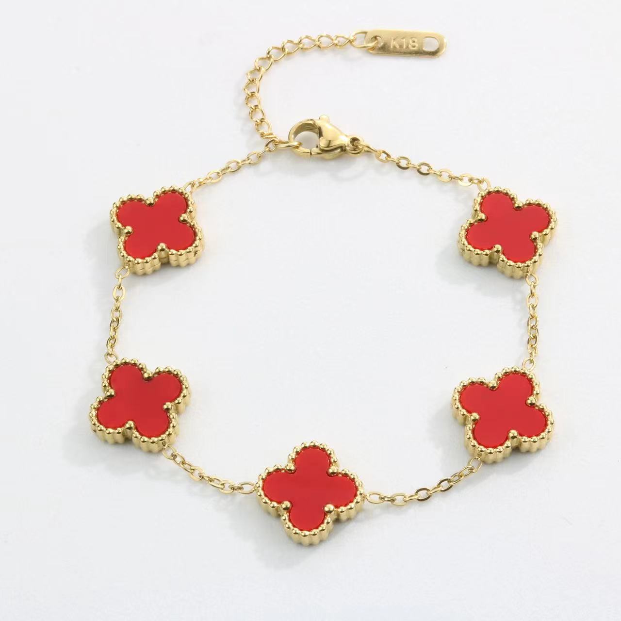 Double-sided Pork Belly Clover Simple Fashion Bracelet