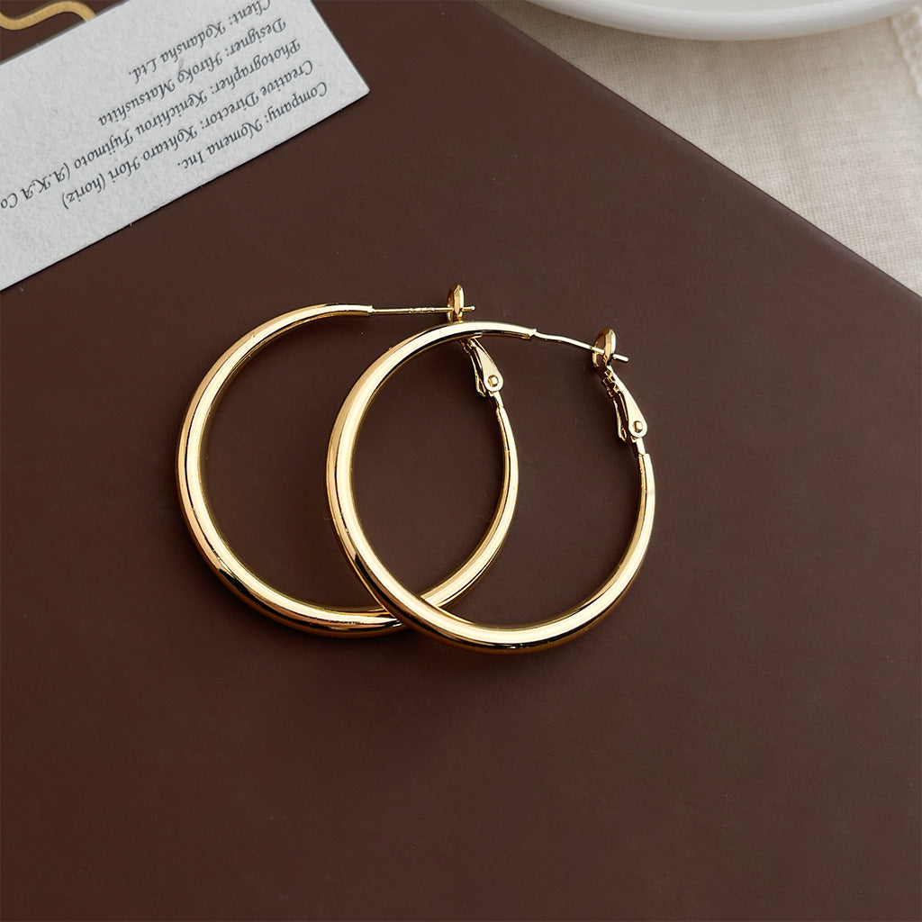 Women's Minimalist Exaggerated Big Ear Fashionable Temperament Personalized Cold Style Simple Earrings