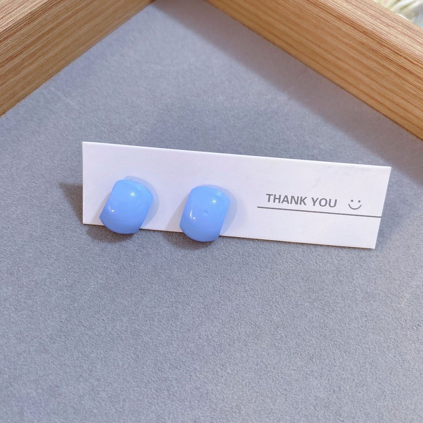 Color Series Small Shaped Sier Ear Bone Versatile Fashion Geometry Stud Earrings