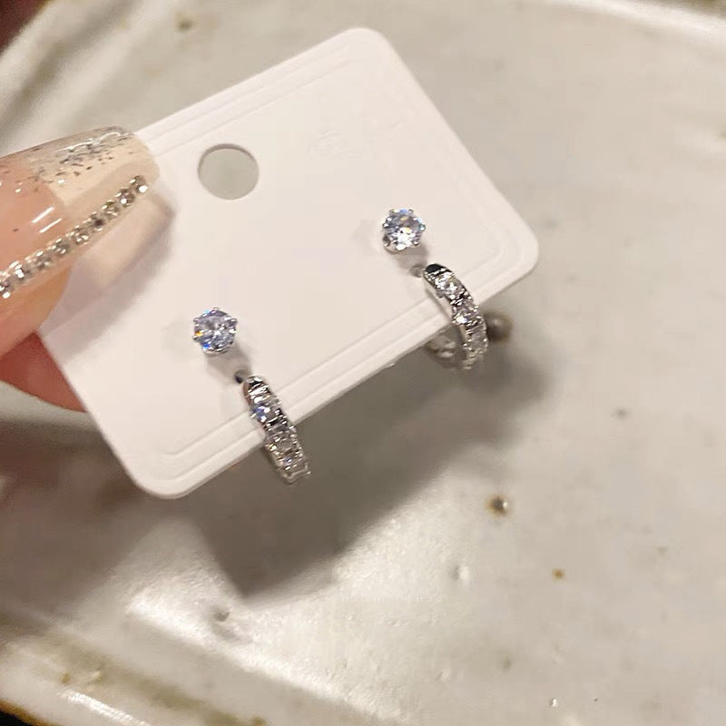 Women's Exquisite Zircon Elegant For Simple Wild Niche Design Advanced Earrings