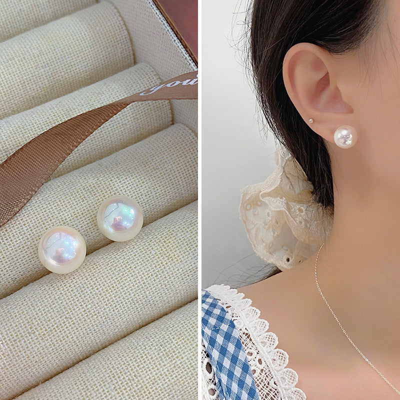 Cheng Pearl Pure Sier High-grade Light Earrings